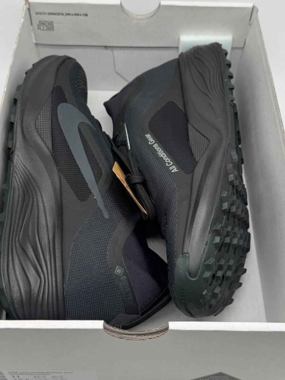 Nike ACG Mens Pegasus Trail GTX Black Shoes Sz 11 New Waterproof IQ1084-002 - Picture 9 of 11